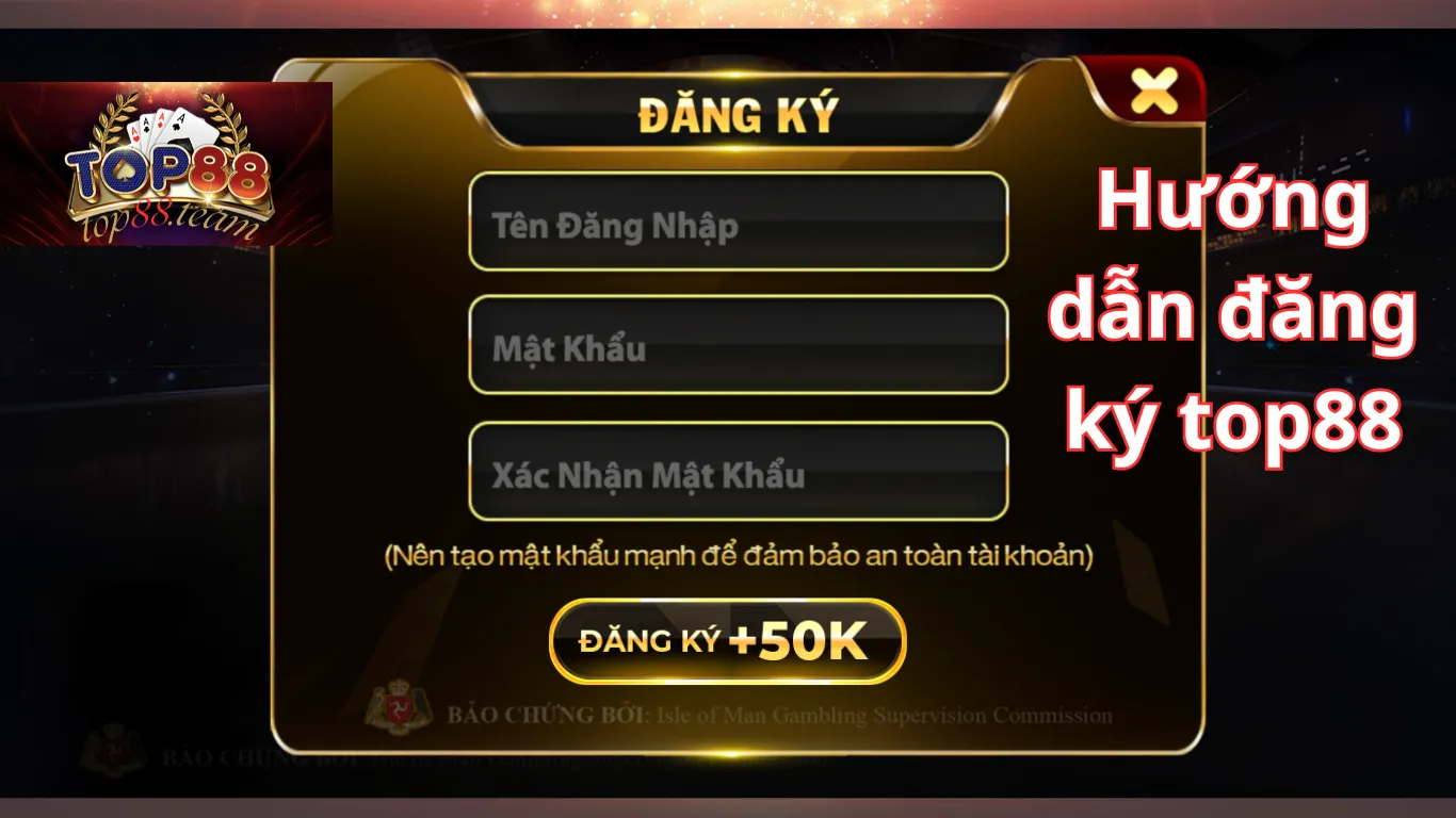 Hướng dẫn đăng ký cổng game Top88 chính chủ Hướng dẫn đăng ký cổng game Top88 chính chủ