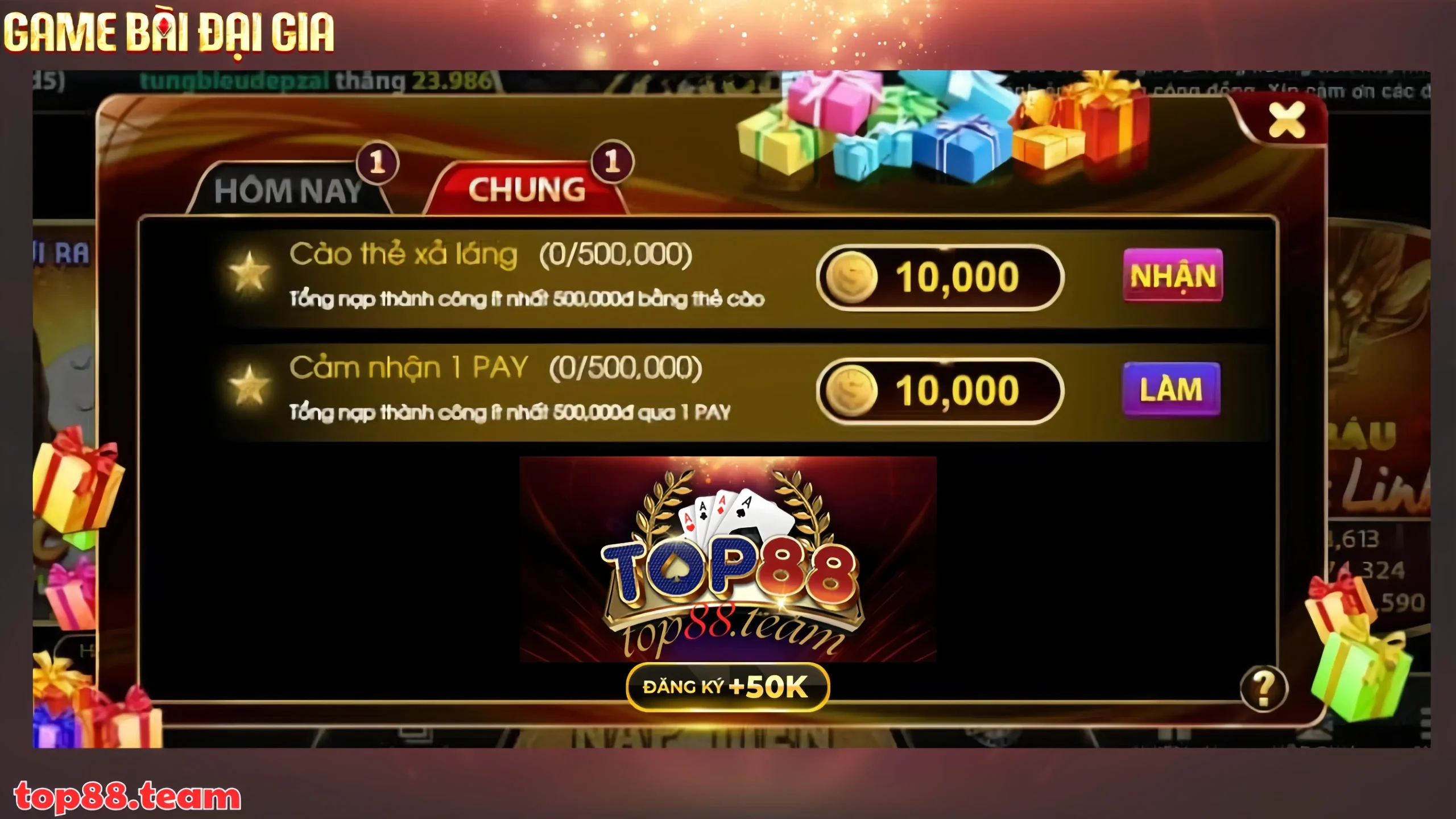 Chương trình khuyến mãi Top88 nổi bật Chương trình khuyến mãi Top88 nổi bật